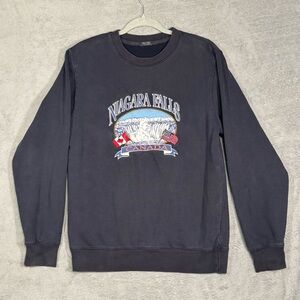 J Galt Niagara Falls Embroidered Canada Crewneck Sweatshirt Mens L Distressed